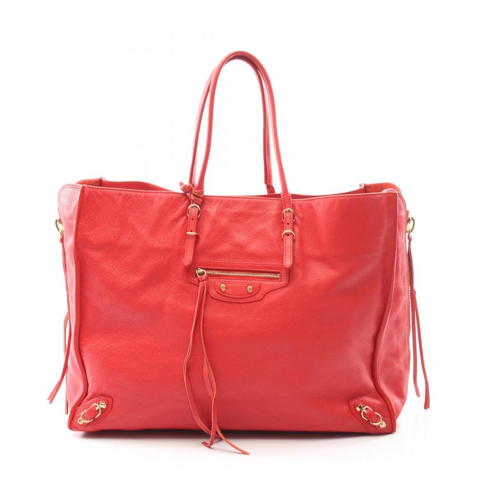 Balenciaga PAPIER Paper Tote Bag Leather Red
